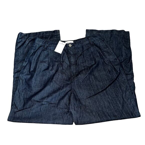 FRAME Oleat Wide Leg Denim Chino Pants Dark Rinse Wash Size 31 NWT - Picture 5 of 13